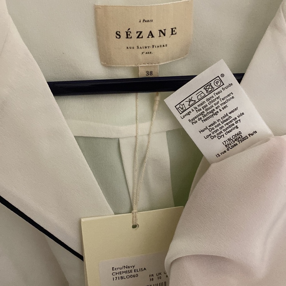 *SOLD* Sezane Elisa Silk Shirt NWT - Picture 7 of 7